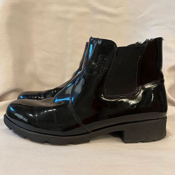🔥Rare‎ Palmroth Chelsea black Patent Lambs wool ankle boots, size 41 - Picture 4 of 12